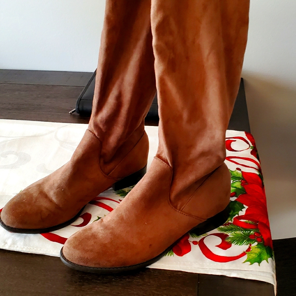 Over the knee suede boots